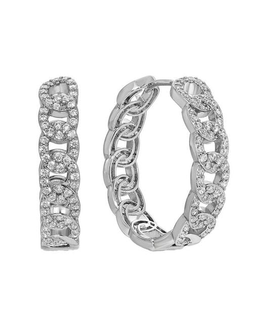 Eye Candy LA White Cz Hoop Earring