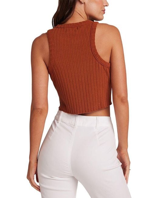Bella Dahl Red Raw Edge Cropped Tank