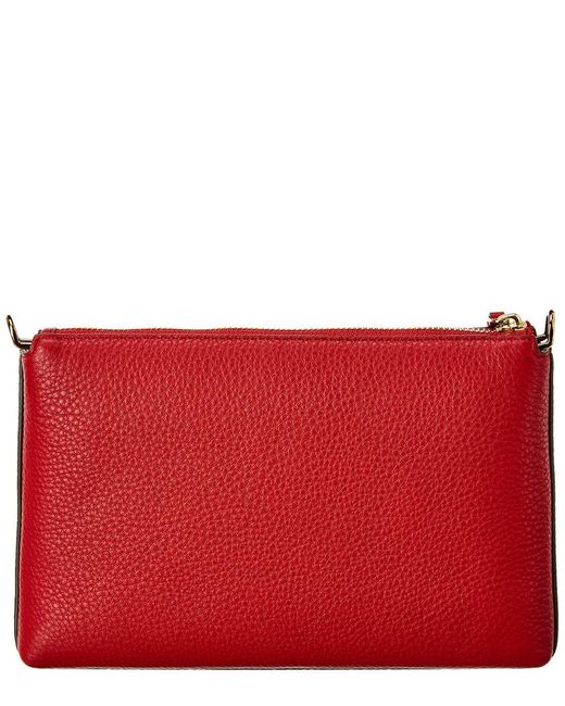 Tory Burch Kira Pebbled Leather Wallet Shoulder Bag in Red - Save 19% ...