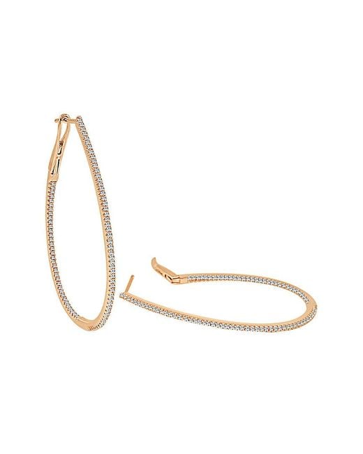 Sabrina Designs White 14k Rose Gold 0.55 Ct. Tw. Diamond Hoops