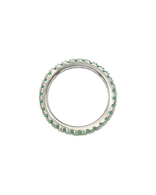 Suzy Levian Green Silver Cz Stackable Ring