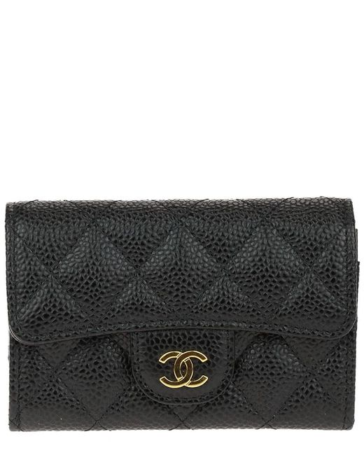Chanel small online flap wallet caviar