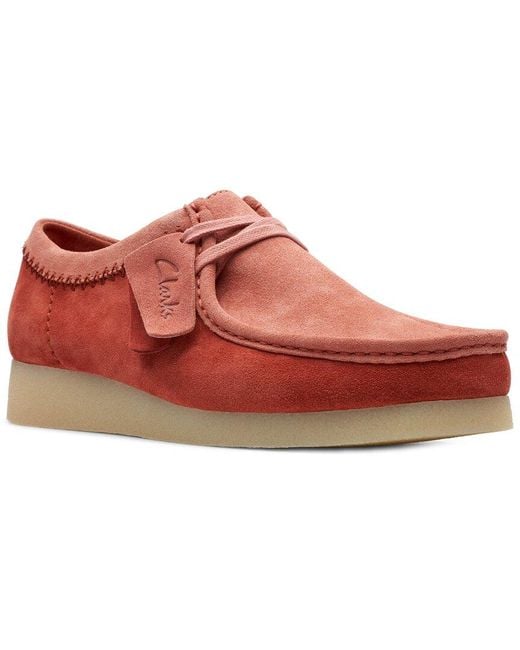 Clarks Red Wallabeeevo Suede Shoe for men