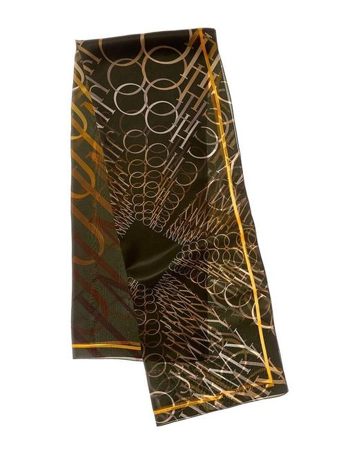 Jimmy Choo Green Silk Scarf