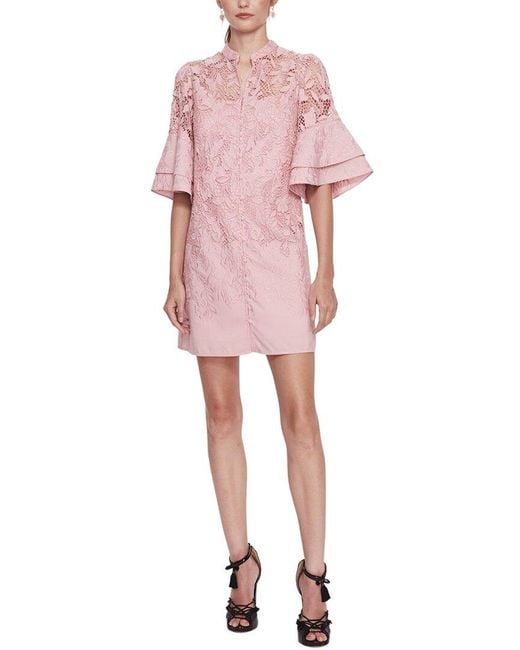 Marchesa Pink Tiarella Mini Dress