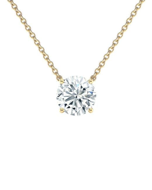 Sabrina Designs Lab Grown Diamonds Metallic 14K 3.00 Ct. Tw. Lab-Grown Diamond Solitaire Necklace
