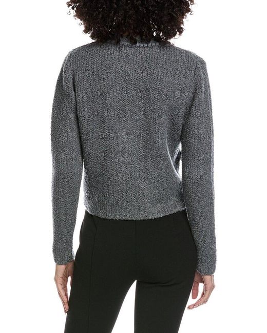 FRAME Gray Frame Cropped Wool-Blend Cardigan