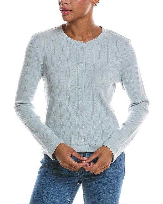 PERFECTWHITETEE Blue Lila Pointelle Cardigan