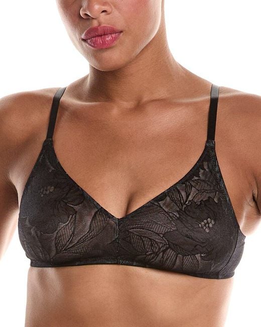 Hanro Black Tina Floral Soft Cup Bra