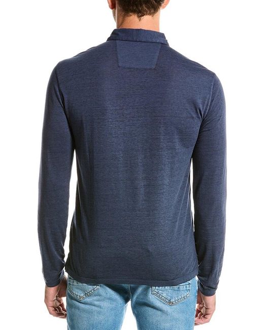 John Varvatos Blue Marty Burnout Polo Shirt for men