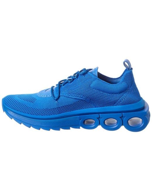 Ferragamo Blue Canvas Sneaker for men