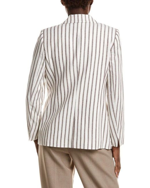 Anne Klein White Linen-Blend Jacket