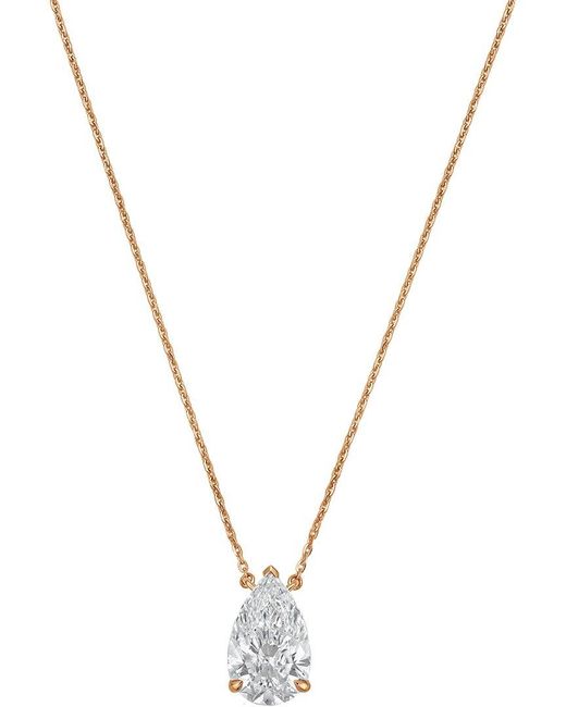 Diana M Metallic Diana M. 14K Rose 12.00 Ct. Tw. Lab-Grown Diamond Pendant Necklace