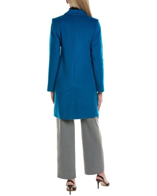 Fleurette Blue Wool-Blend Coat