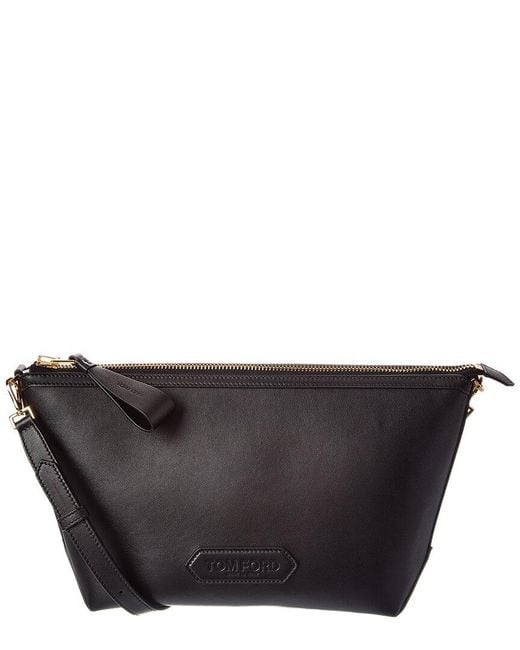 Tom Ford Black Leather Shoulder Bag