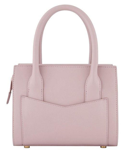 Mac Duggal Pink Small Leather Tote