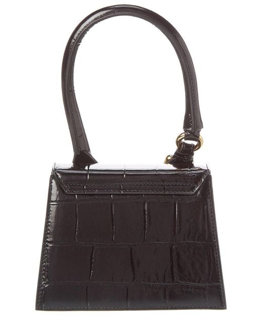 Jacquemus Black Le Chiquito Moyen Boucle Croc-embossed Leather Shoulder Bag