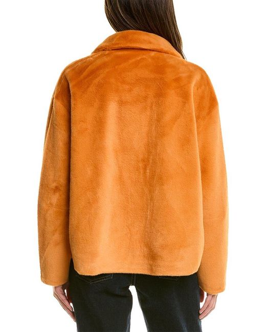 Adrienne Landau Orange Fuzzy Jacket