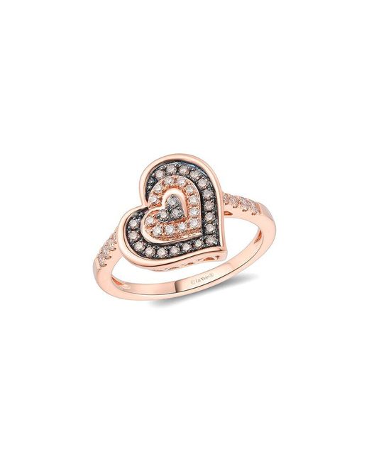 Le Vian White Heart Shape 14K Rose 0.36 Ct. Tw. Diamond Ring