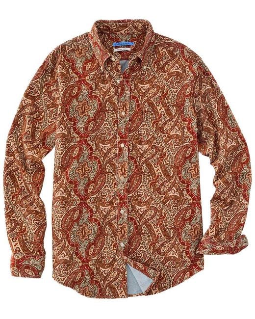 J.McLaughlin Brown Collis Woven Shirt for men