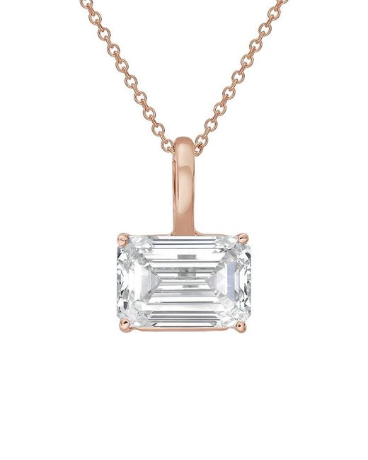 Diana M White Diana M. 14K Rose 9.00 Ct. Tw. Lab-Grown Diamond Solitaire Pendant