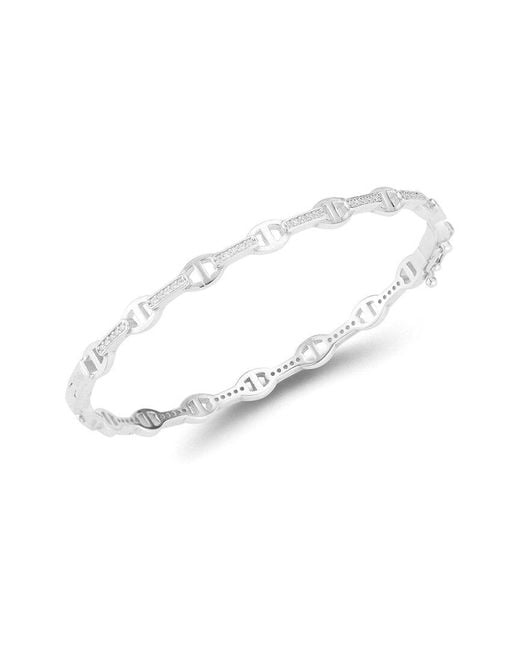 Chloe and Madison White Cz Mariner Link Bangle Bracelet