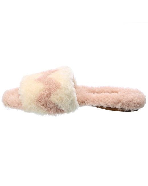 Aquazzura Pink Nomade Shearling Sandal