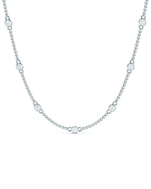 Lab Grown Diamonds Metallic 14K 0.75 Ct. Tw. Lab-Grown Diamond Station Necklace