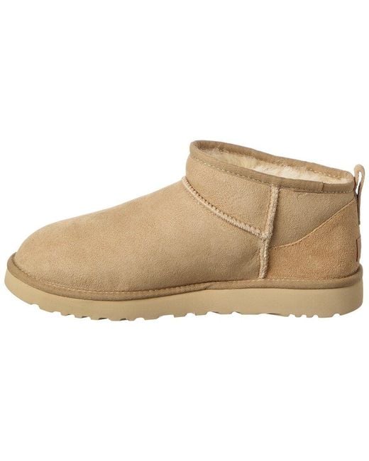Ugg Natural Classic Ultra Mini Suede & Shearling Boot
