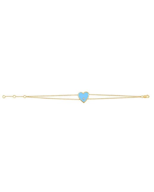 Sabrina Designs White 14K 0.03 Ct. Tw. Diamond Heart Bracelet