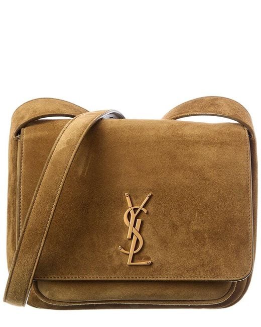 Saint Laurent Brown Niki Suede Shoulder Bag