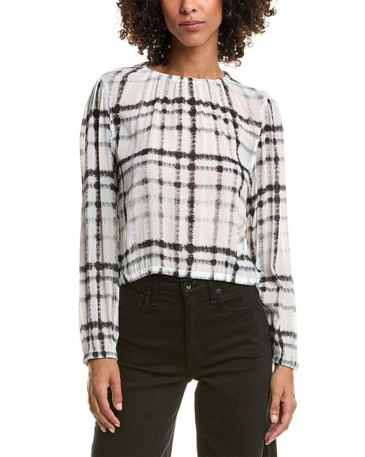 Bella Dahl Gray Elastic Shirred Top