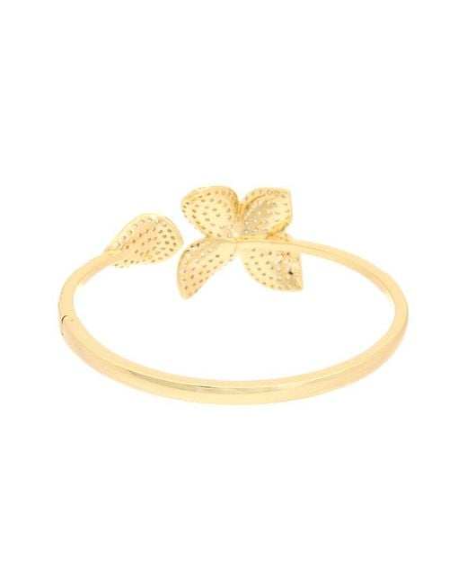 Juvell White 18k Plated Cz Flower Bangle Bracelet