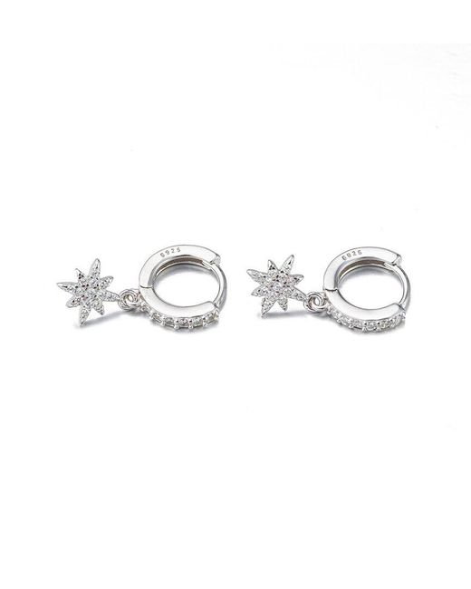 Eye Candy LA White The Luxe Collection Silver Cz North Star Earrings