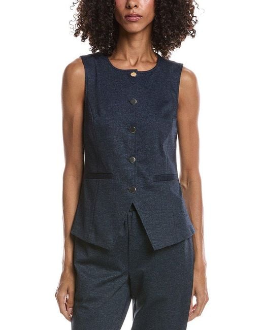 Bernardo Blue Crewneck Ponte Vest