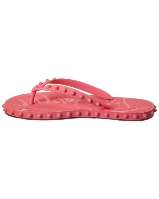 Christian Louboutin Pink Super Loubi Rubber Flip Flop
