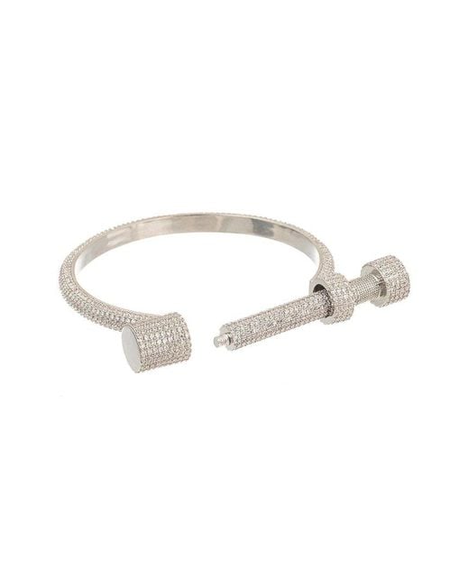 Eye Candy LA White Cz Maya Screw Cuff Bracelet