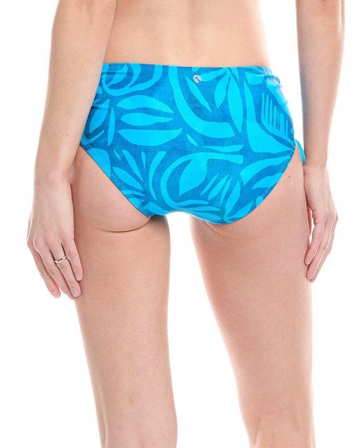 Next Blue Destination Mid-Rise Ruched Bikini Bottom