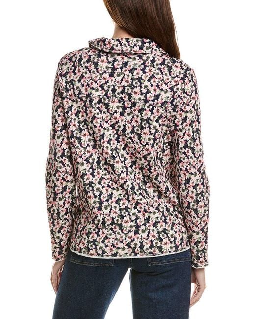 Tommy Bahama Gray Marina Del Mar Tidal Bloom Popover Top