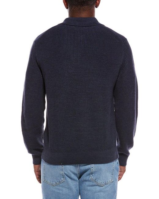 Madewell Blue Shaker Stitch Polo Sweater for men