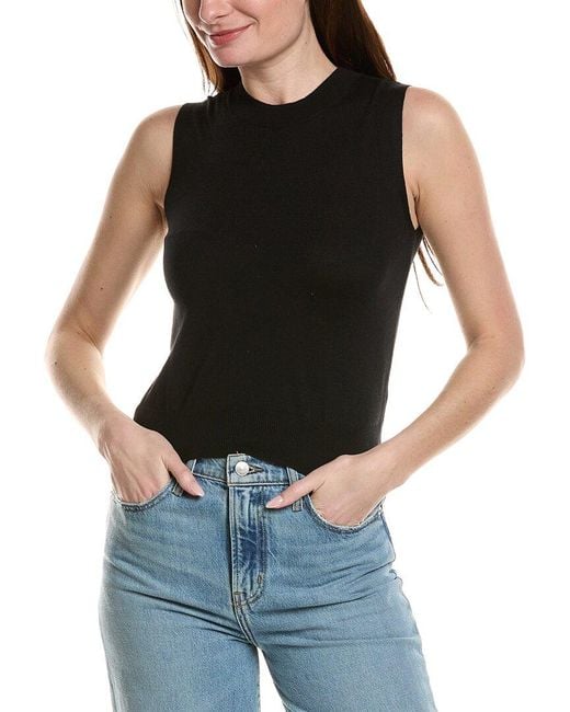DL1961 Black Sleeveless Crewneck Wool-Blend Top