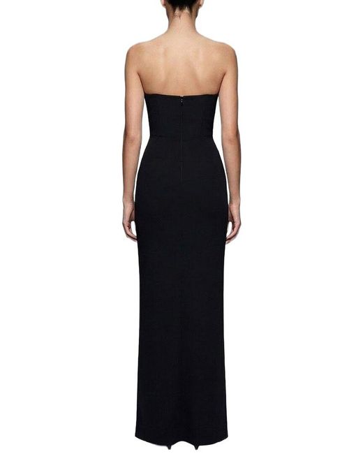 CAMILA BLANCO Black Solid Maxi Dress
