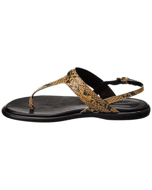 Isabel Marant Black Nya Snake-Embossed Leather Sandal