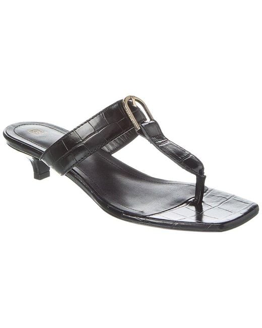 Totême White Croc-embossed Leather Sandal