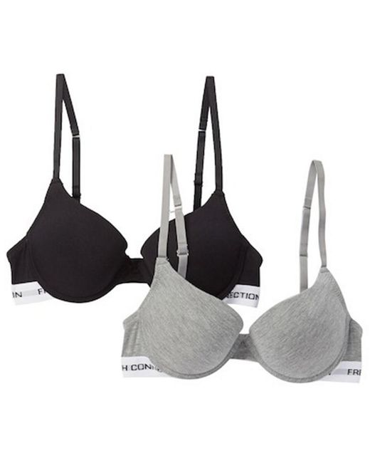 French Connection Tailore Push Up Bra in Black