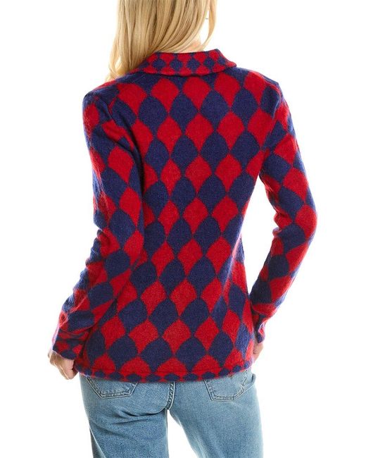 Tory Burch Red Wool & Mohair-blend Sweater