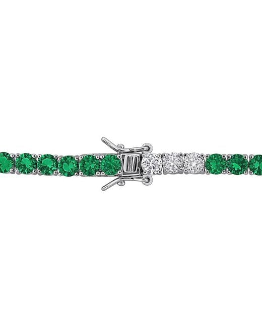 Rina Limor Green 12.16 Ct. Tw. Lab-Grown Emerald, Sapphire Tennis Bracelet
