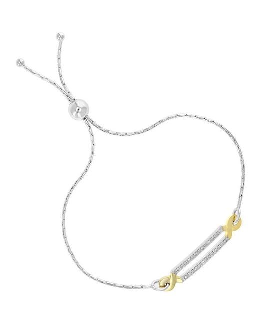 Amairah White Vermeil 0.10 Ct. Tw. Diamond Bolo Bracelet