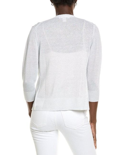 Tommy Bahama White Shimmer Addison Linen-Blend Cardigan