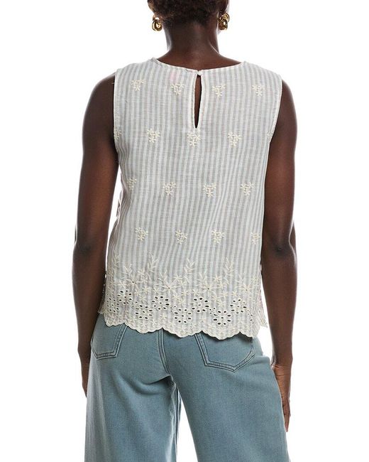 Vince Camuto Blue Sleeveless Crewneck Blouse